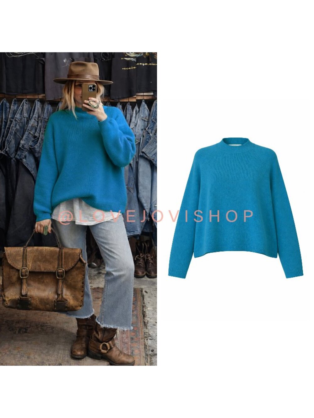 Quiet Luxury | Odeeh Virgin Wool Cashmere Blend in Cerulean Blue | Size XL Boxy